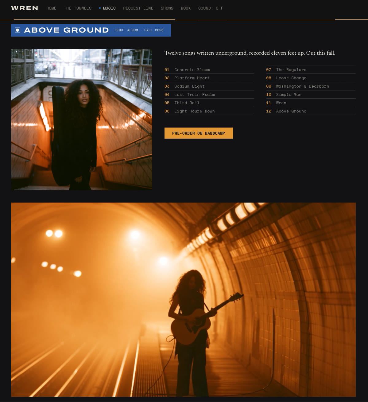 WREN website &mdash; Above Ground album page